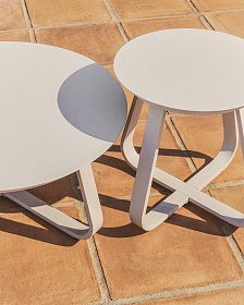 Уличный столик Tamaris из алюминия цвета экрю Ø48 см