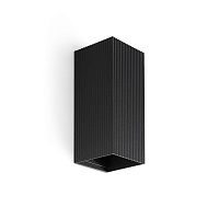 Настенный светильник LUNE квадратный черный с рифлением 2xGU10