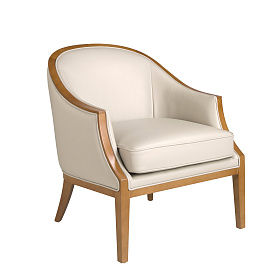 Кресло 5127/A856-T541011 из светло-серой кожи