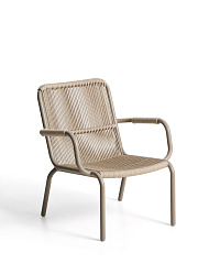 Уличное кресло Salis из алюминия цвета экрю и веревки