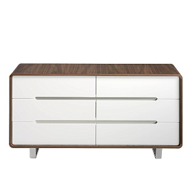 Комод из орехового дерева с белыми ящиками 136-C /7106