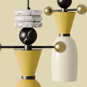 Подвесной светильник Nuro белый мрамор