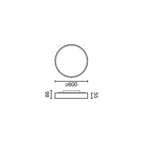 Потолочный светильник Domio Ш600 43W черный PRISM 3000K CRI80