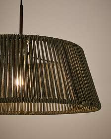 Абажур подвесного светильника Aldet из зеленого веревочного шнура Ø46 см