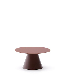 Журнальный столик Wilshire из стекла и стали терракотовый Ø80cm