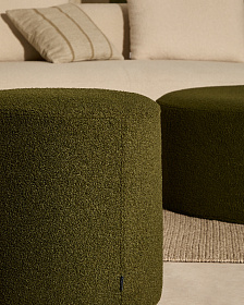 Пуф Kaeli со съемным чехлом из зеленого букле Ø 43 см