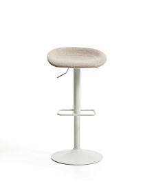 Барный табурет Danua из бежевой синели и матовой стали, 68-89 см
