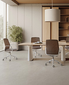 Стул с сетчатой спинкой Exa с 5-спицевой алюминиевой поворотной основой на роликах + газлифт