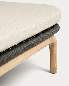 Двойной шезлонг Alipa из массива акации и веревки темно-серого цвета