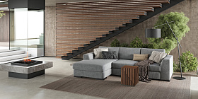 Угловой диван-кровать Punta Dream ткань кат. 3 col. Gunny MG 996, legs dark walnut