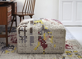 Пуф Canevas Flowers. натуральный