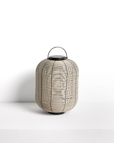 Портативная светодиодная настольная лампа Saranella из светло-серого искусственного ротанга