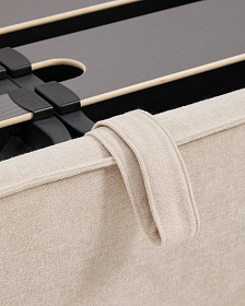 Кровать Arvian бежевого цвета из шенилла с ящиком для хранения 180 х 200 см