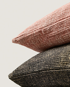 Чехол для подушки Machiel из вискозного жаккарда черно-белого цвета 50 x 50 см