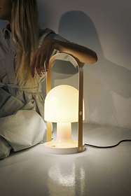 Настольная лампа FollowMe E27 белый/дуб