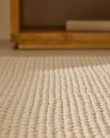 Ковер Mascarell из хлопка и полиэстера белого цвета 160 x 230 см