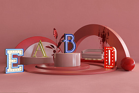 Напольный светильник LETTER E GRAPHIC