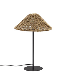 Urania Настольная лампа из ротанга и черного металла