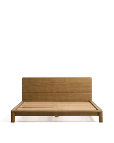 Кровать Arelida из дуба со светло-коричневой отделкой, для матраса 180 x 200 см