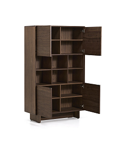 Высокий 4-дверный буфет Norlen из орехового шпона