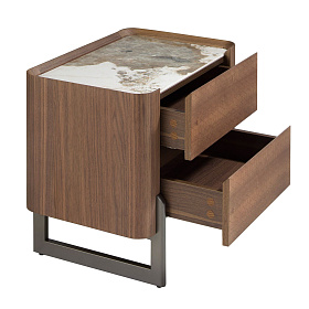 Прикроватная тумбочка 7152/437-U из ореха и керамики