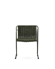 Стул Maurina из зеленой оцинкованной стали и зеленой веревки