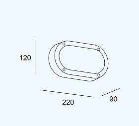 Уличный настенный светильник Basic Oval IP66 E27 15W Серый