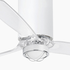 Потолочный вентилятор Mini Tube Fan мат. белый/прозрачный 128 см
