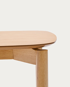 Стол Indara из шпона и каучукового дерева с натуральной отделкой 160 х 90