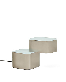 Настольная лампа Tanden из серого металла с матовой отделкой