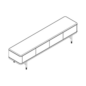 Тумба под TV ALTEA шпон ореха F, бежевый матовый лак