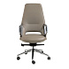 Офисное поворотное кресло 4217 из экокожи серого цвета