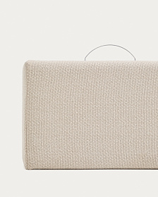 Основание кровати Nelzi с боковым открыванием из шенилла цвета экрю для матраса 90 x 200 см