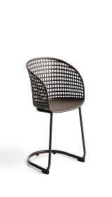 Уличный стул Tenaro из коричневого пластика и стали