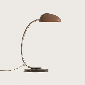 Настольная лампа Kezo никелированное основание/коричневый плафон