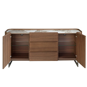 Сервант 3252/437-M ореховый со столешницей из керамики