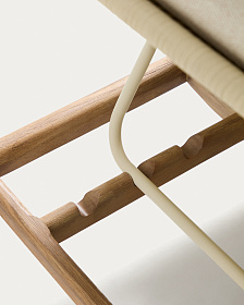 Шезлонг Alipa из массива акации и веревки цвета экрю