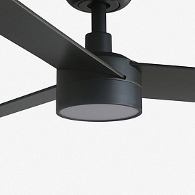 Потолочный вентилятор RUDDER S Ш1060 черный/ореховый 3P LED 18W DIM TUYA