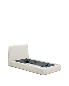 Кровать Martina со съемным чехлом из шенилла цвета экрю 90 x 200