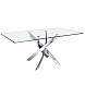 Стол обеденный прямоугольный F2133 /1061 стекло 160x95 с ножками из нержавеющей стали