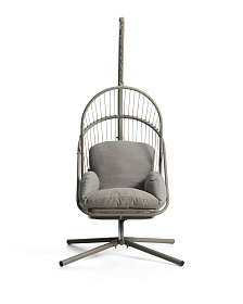 Подвесное кресло Livadi из стали и веревки бежевого цвета