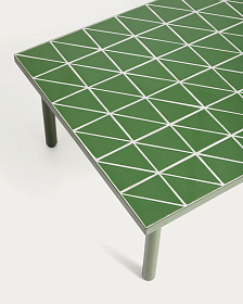 Уличный столик Maurina из зеленой стали с плиткой зеленого цвета 122 x 61 см