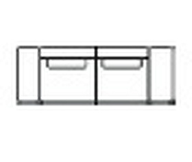 Диван Amulet Day TELAS ткань кат. C, кожа кат. 58