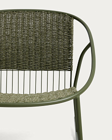 Уличное кресло-качалка Atrani из оцинкованной стали и зеленой веревки