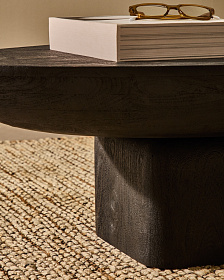 Ovak Журнальный столик из акации с чёрной отделкой 140 x 70 см