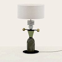 Настольная лампа Nuro белый мрамор с абажуром 801011/41