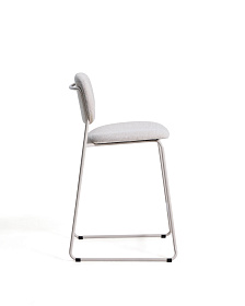 Полубарный стул Meli из бежевой синели с металлическими ножками, 65 см