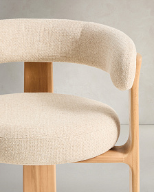 Уличный стул Granite бежевый с ножками из тикового дерева