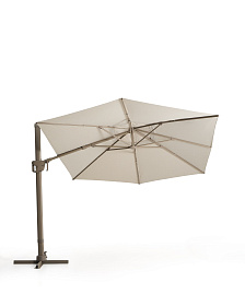 Уличный зонт Noli с алюминиевой конструкцией цвета таупе, 300 x 420 см