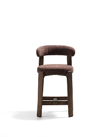 Полубарный стул Granite из коричневого шенилла и ясеня с отделкой орех 65 см